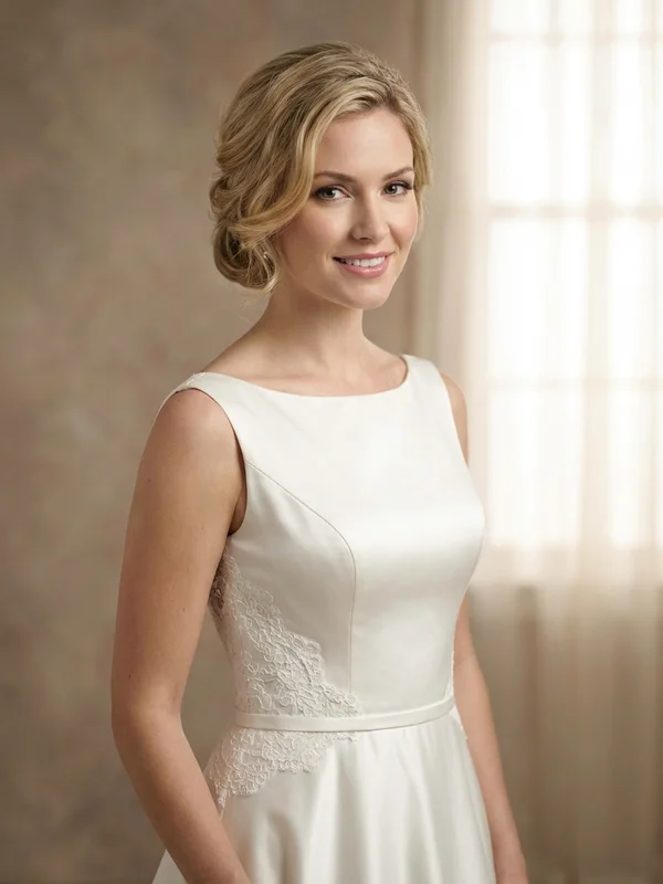 Boat Neck Wedding Dresses - 1