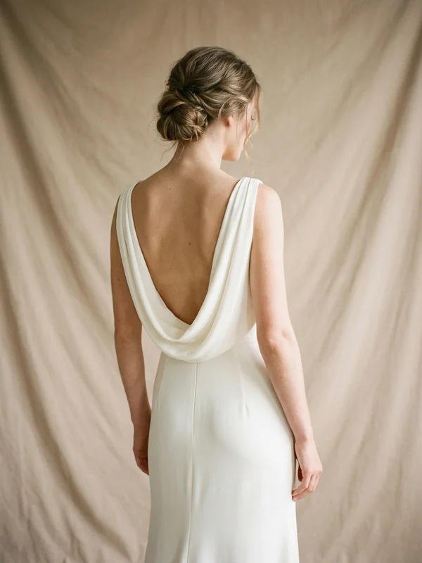 Cowl Back Wedding Dresses - 1