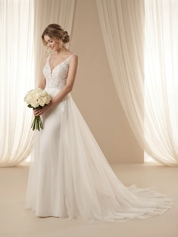 Detachable Train Wedding Dresses - 1