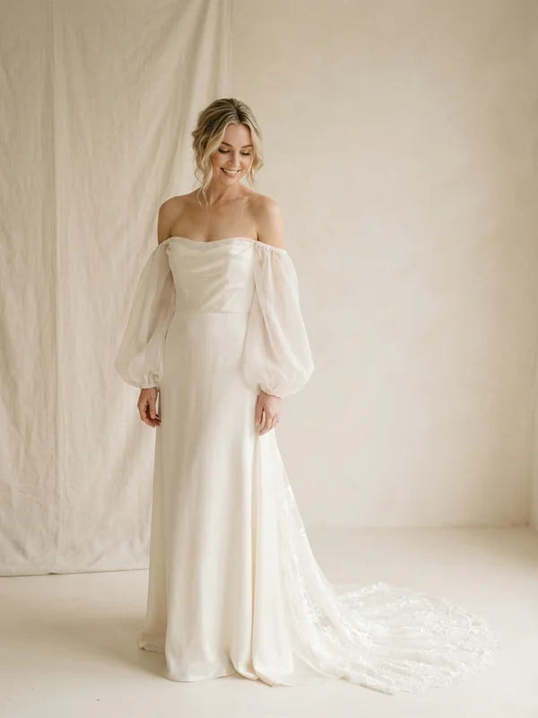 Puff Sleeve Wedding Dresses - 1