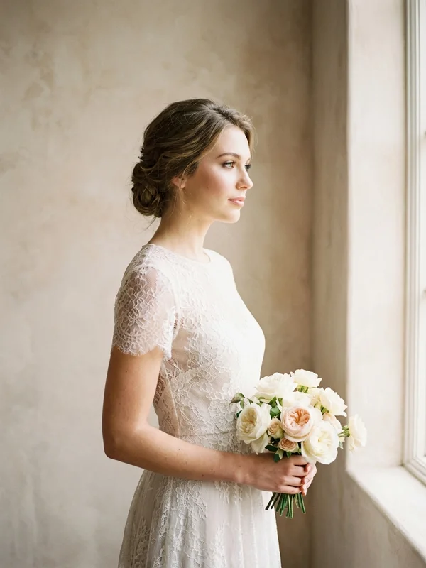 Short Sleeve Wedding Dresses - 1