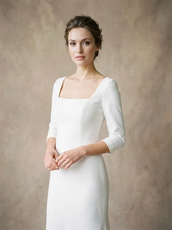Square Neck Wedding Dresses - 1