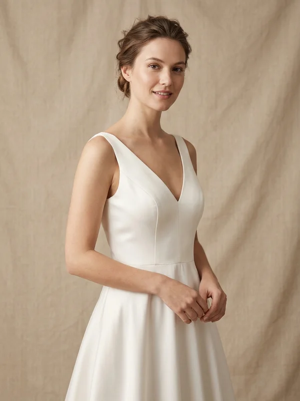 V-Neck Wedding Dresses - 1