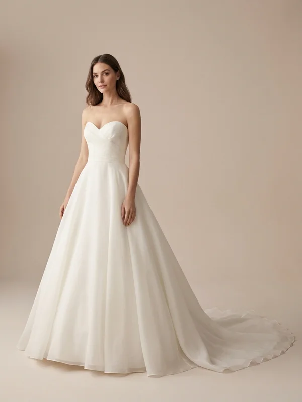 Seraphina — Ivory Silk Organza Luxury Wedding Dress with Hand-Beaded Bodice - 1